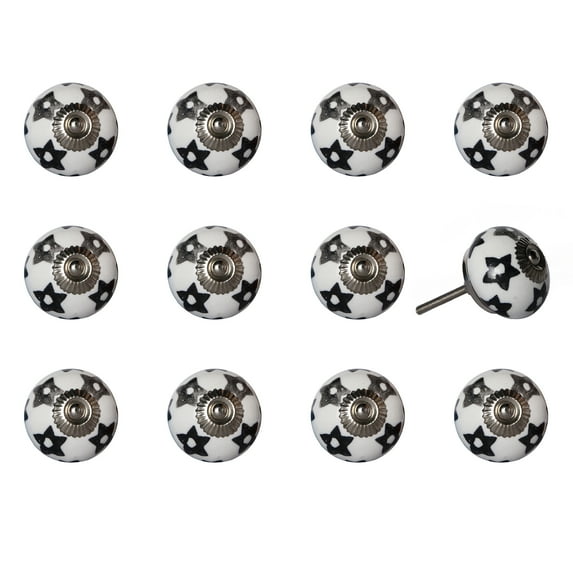 Knob-It Vintage Cabinet Drawer Knobs 12-Piece Set 4 Inch Colorful Hand Painted