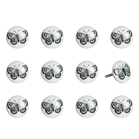 Knob-It Vintage Cabinet Drawer Knobs 12-Piece Set Colorful 7 Inch Hand Painted