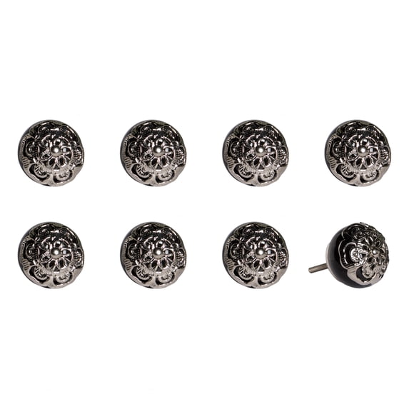 Knob-It Vintage Cabinet Drawer Knobs 8-Piece Hand Painted 6-Inch Bohemian Style