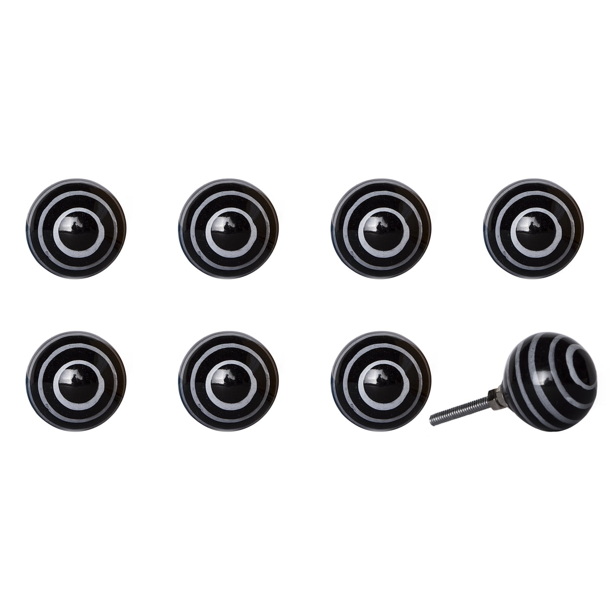 Knob-It Vintage Cabinet Drawer Knobs 8 Piece Hand Painted Bohemian 10 Inch