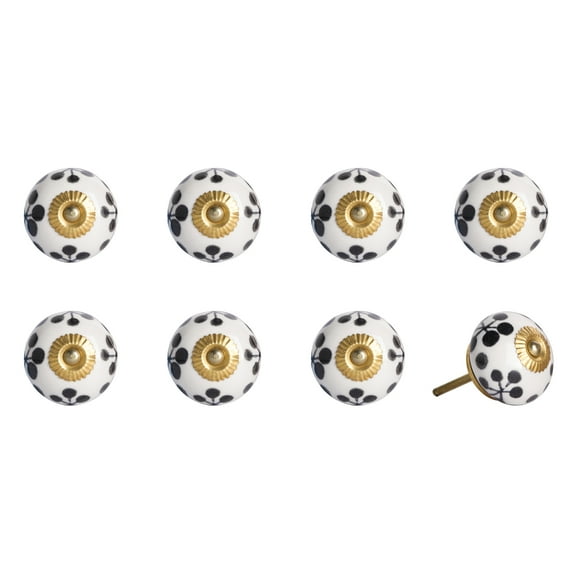 Knob-It Vintage Cabinet Drawer Knobs 8-Piece Set Hand Painted 3 Inch Multicolor