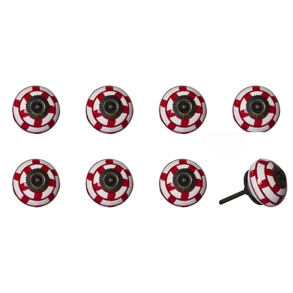Knob-It Vintage Cabinet Drawers Knobs 8-Piece Hand Painted Decorative 9 Inch
