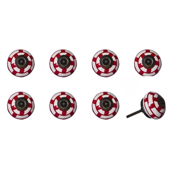 Knob-It Vintage Cabinet Drawers Knobs 8-Piece Hand Painted Decorative 9 Inch