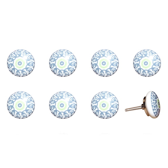 Knob-It Vintage Cabinet and Drawer Knobs 8-Piece Hand Painted 5-Inch Bohemian Charm