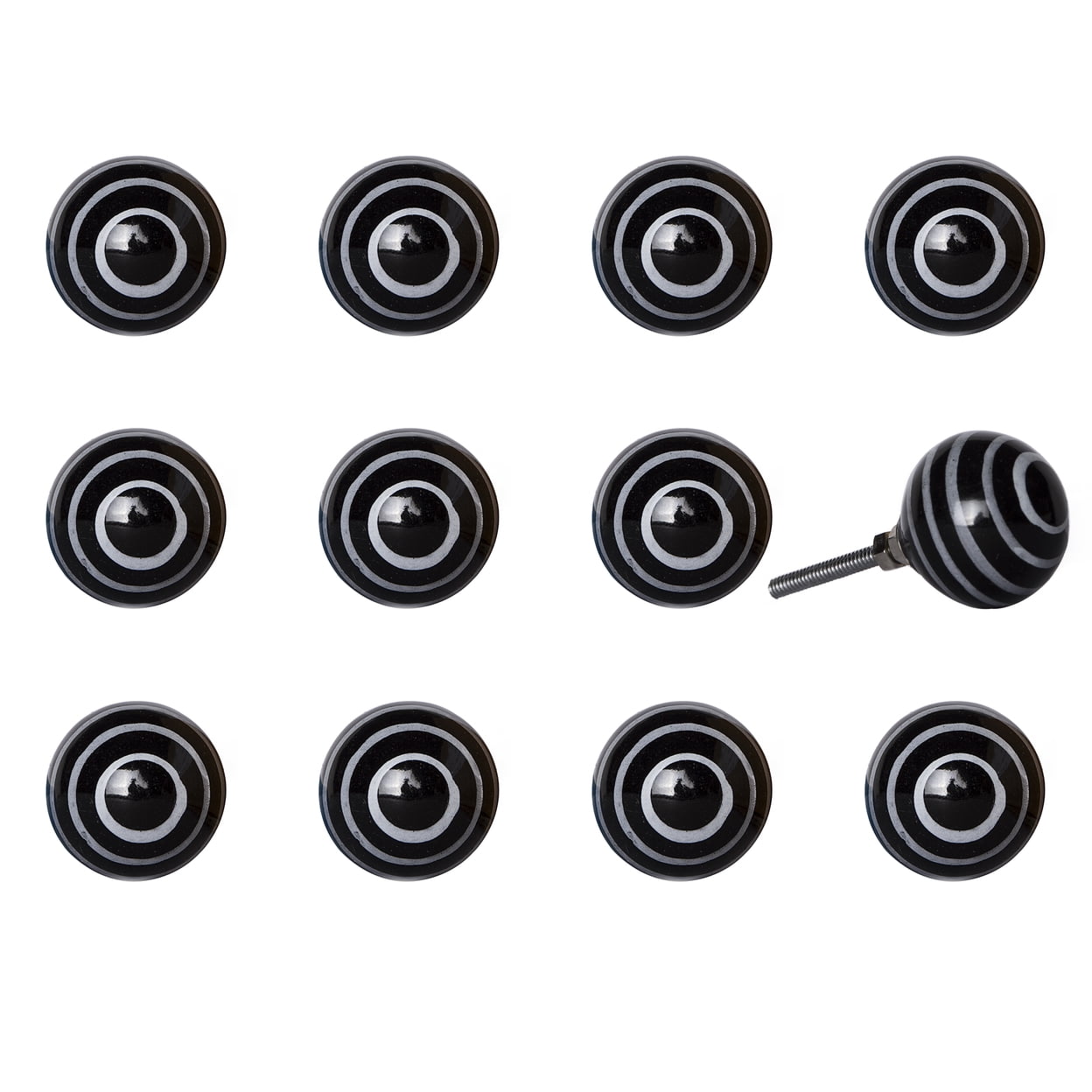 Knob-It Vintage Hand Painted Cabinet Drawer Knobs 12-Piece Bohemian Style 10"