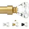thumbnail image 1 of Knobelite 2 Pack 1-Inch Diameter Single Window Treatment Curtain Rod, Crystal Finial Home Curtain Rods,22-inch to 42-inch Adjustable(1.8-3.5ft), Gold Curtain Rods for Windows, 1 of 6