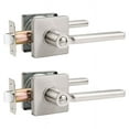 thumbnail image 1 of Knobelite (2 Pack Square Door Lever Interior Bedroom or Bathroom Lever Door Handle, Privacy Door Lever in Satin Nickel,with Locking Keyless Lever for Right & Left Sided Doors Heavy Duty, 1 of 6