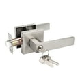 thumbnail image 1 of Knobelite 3 Pack Interior Bedroom Entrance Door Lever Doorknobs Door Lock One Keyway Entry Keyed Alike Same Key Entrance Lockset in Satin Nickel Each with 3 Keys, 1 of 4