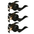 thumbnail image 1 of Knobelite (3 Pack) Privacy Door Lever[Thumb Turn Lock on The Inside],Locking Door Handle Set for Bedroom & Bathroom Doors,Keyless Oil Rubbed Bronze Wave Door Lock, Reversible Right & Left Side Handed, 1 of 7