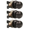 thumbnail image 1 of Knobelite (3 Pack) Round Passage Door Knob (Non-Locking Knobs), Keyless Doorknobs Interior / Exterior Door Lockset, Knobs for Hallway / Closet, Oil Rubbed Bronze Finish Door Hardware, 1 of 7