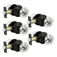 thumbnail image 1 of Knobelite Hardware (5 Pack) Diamond Crystal Door Knobs, Keyless Knobs Privacy Function for Bed and Bath Doors, Classic Round Glass Door Lock Oil Rubbed Bronze Perfect for Replacing Broken Antique Lock, 1 of 7