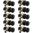thumbnail image 1 of Knobelite Round Passage Door Knob Adjustable Black Finish,10 Pack, 1 of 7