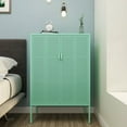 thumbnail image 1 of Knocbel 2-Door Free Standing Sideboard Metal Storage Locker Cabinet Steel Accent Cabinet with Adjustable Shelves for Home Office School Garage, 15.75"D x 31.5"W x 47.24"H Green, 1 of 8