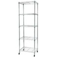 thumbnail image 1 of Knocbel 5-Tier Heavy-duty Steel Wire Shelving Metal Storage Shelf with Wheels, Long-term Use NSF-Certified Materials, Perfect for Garage Kitchen Pantry, 23.62"W x 17.72"D x 70.87"H Silver, 1 of 8