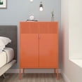 thumbnail image 1 of Knocbel Large Metal Accent Storage Locker Cabinet 2-Door Free Standing Sideboard Steel Buffet with Adjustable Inner Shelves for Office School Home, 15.75"D x 31.5"W x 47.24"H Orange, 1 of 6