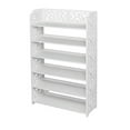 thumbnail image 1 of Knocbel Six Tiers Hollow Design Carved Shoe Rack, Practical Dampproof Well-crafted Shoe Shelf Bookshelf for Bedroom Living Room Hall Study, 24.2"W x 9.45"D x 38"H White, 1 of 9