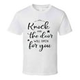 thumbnail image 1 of Knock And The Door Will Open For You Tee Novelty Christian Motivational T Shirt, 1 of 1