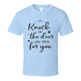 thumbnail image 1 of Knock And The Door Will Open For You Tee Novelty Christian Motivational T Shirt, 1 of 1