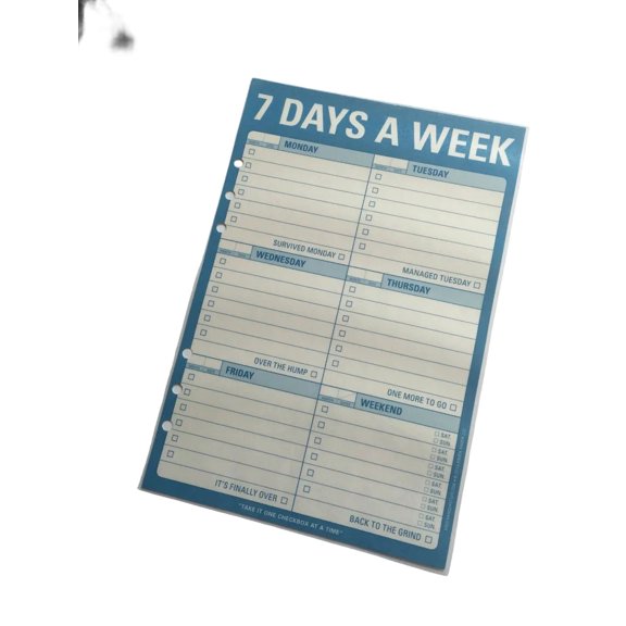 Knock Knock 7 Days A Week Checklist Notepad Weekly Planner Tasks Tablet (blue)