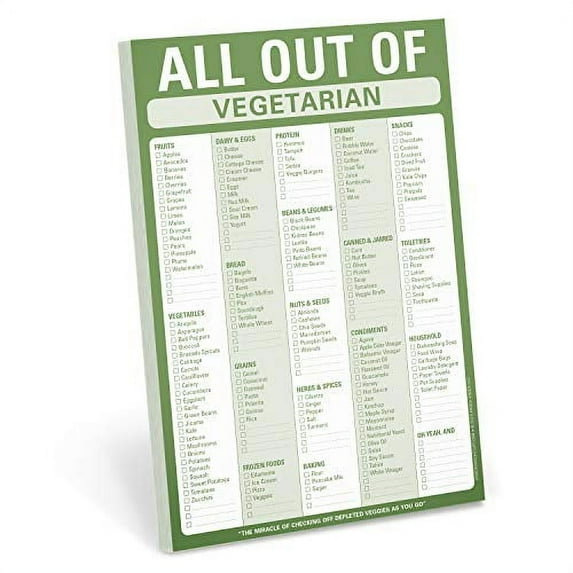 Knock Knock All Out Of Pad (Vegetarian), Vegetarian Shopping List Note Pad