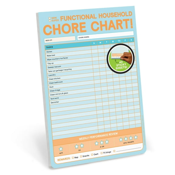 Knock Knock Chore Chart Big & Sticky Notepad