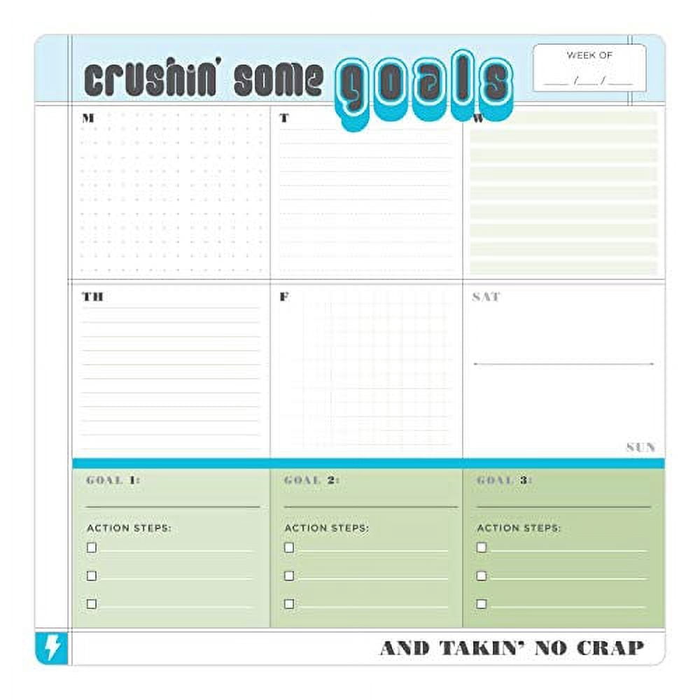 Knock Knock Crush Some Goals Sticky Note Mousepad - 8.5x8.5" Square Pad For Lists & Planning