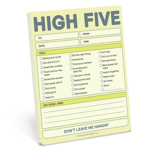 Knock Knock Pastel High Five Nifty Notepad