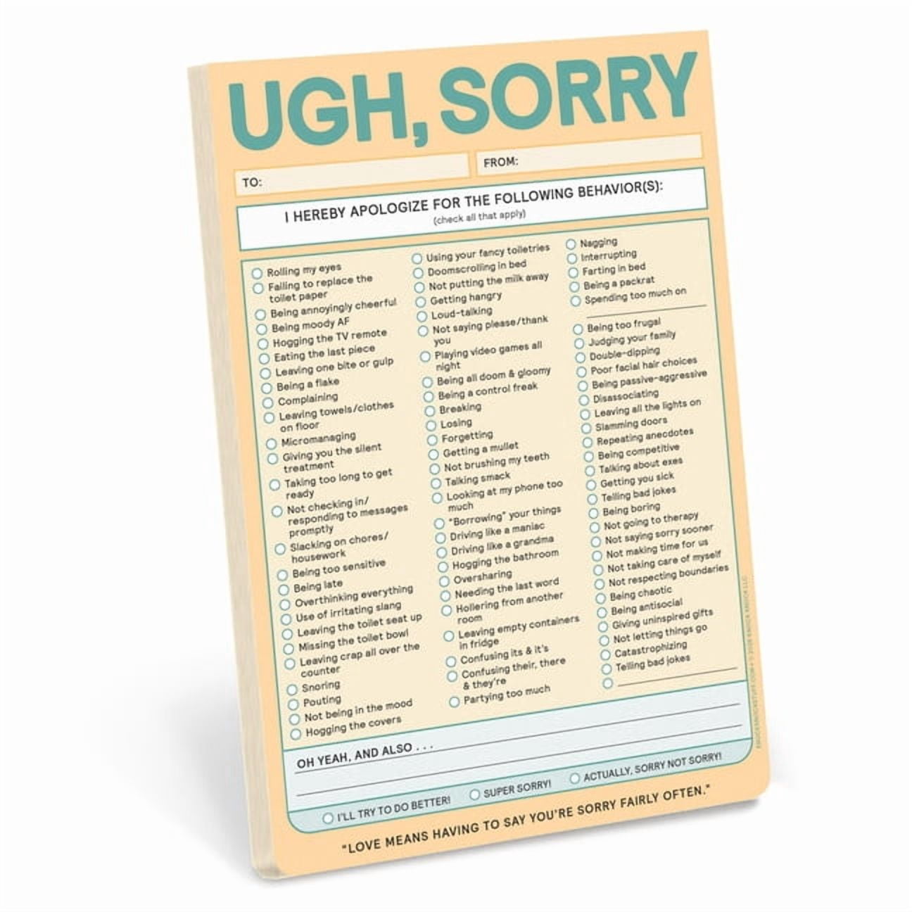 Knock Knock Pads Ugh, Sorry Knock Knock Pad, (Hardcover)