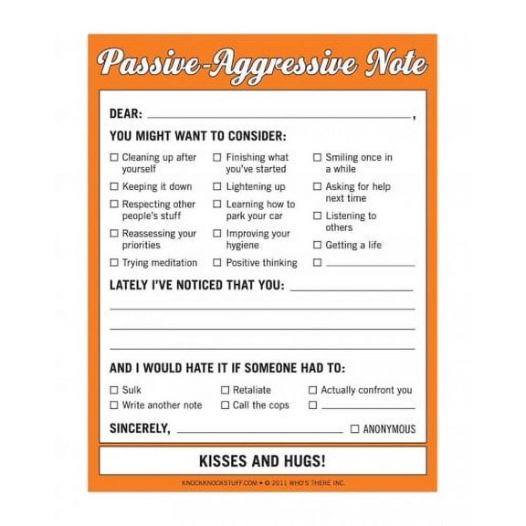 Knock Knock Passive Aggressive Nifty Note
