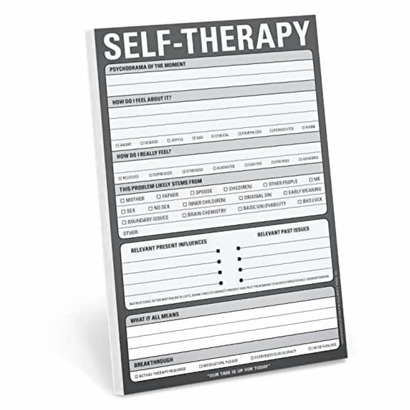 Knock Knock Self-Therapy , Checklist Note Pad for Step-by-Step Stress Relief (Gray), 6 x 9-inches, 9781601062253, 1601062257, Paperback, Npd edition