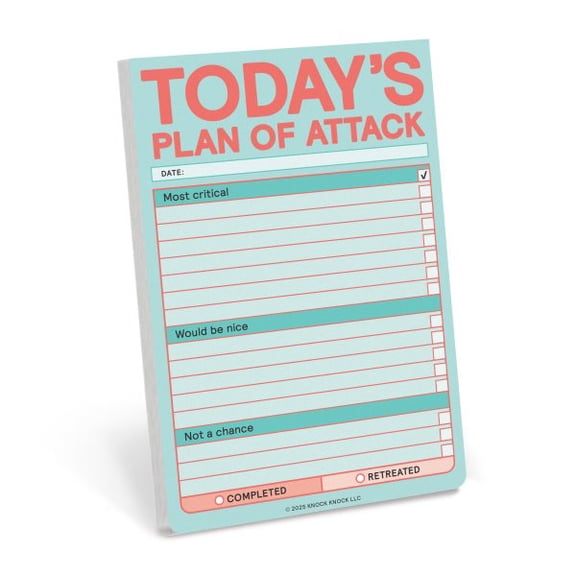 Knock Knock Todays Plan of Attack Notepad