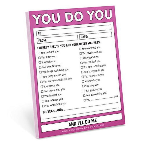 Knock Knock You Do You Nifty Note, Checklist Memo Pad, 4 x 5.25-inches