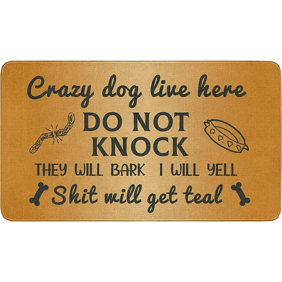 Do Not Knock or Ring Doorbell Sign Doormat Outdoor Entry Rug, Waterproof Door Mat for Inside Entryway Decor, Funny Welcome Mat Outdoor for Home Decor or Dog Mat for Muddy Paws, 30"x17"Indoor Doormat