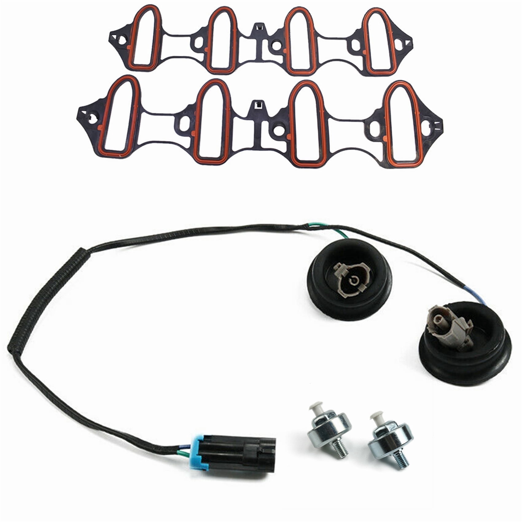 Knock Sensor Harness Intake Manifold Gasket Kit Set Replacement for Silverado Sierra
