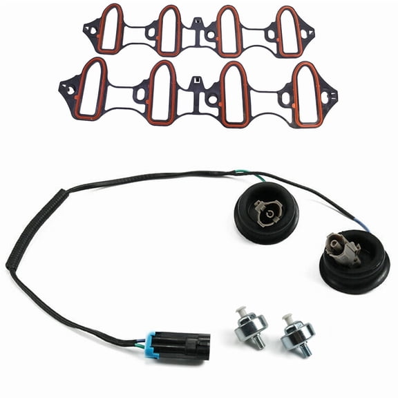 Knock Sensor Harness Intake Manifold Gasket Kit Set Replacement for Silverado Sierra