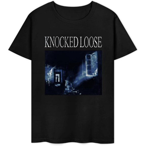 Knocked Music Loose Mens T Shirt Novelty Printed Short Sleeve Cotton Loose Shirts O-Neck Graphic Crew Neck Tees Shirts