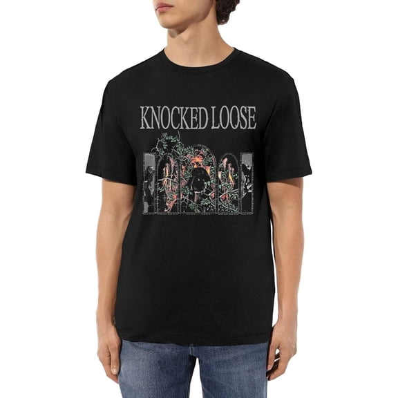 Knocked Music Loose Shirt Men's Short Sleeve Crew Neck Casual Fashion Cotton Tops