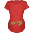 thumbnail image 1 of Knocked Up Funny Script Maternity Soft T Shirt Red 2XL, 1 of 1