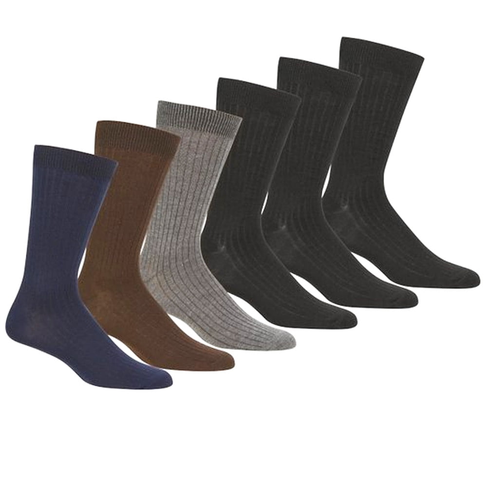 ALLTOPBARGAINS Knocker 6 Pairs Mens Dress Socks Multi Color Casual Work Size 10-13 Fashion Crew