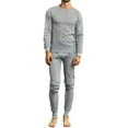 thumbnail image 1 of Knocker Men's 2-Piece Long Johns Thermal Underwear Pajama Set (H Grey, XL), 1 of 5