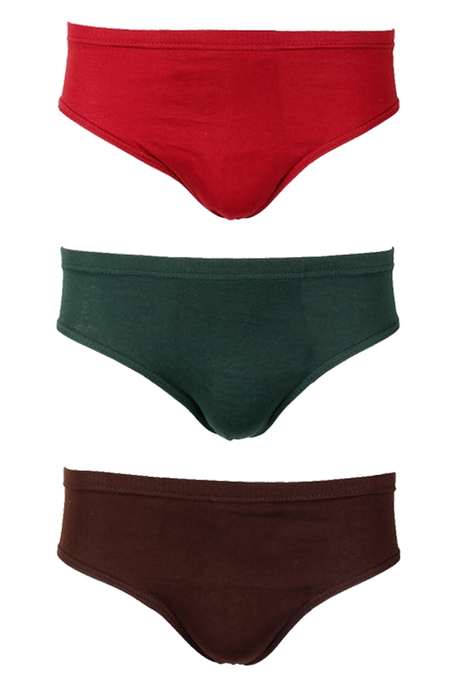 3 Pack Knocker Mens Bikinis Briefs Underwear 100% Cotton Solid