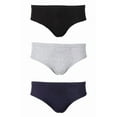 thumbnail image 1 of Knocker Men's 3 Pack Cotton Solid Bikini Briefs Navy Grey Black XL, 1 of 6