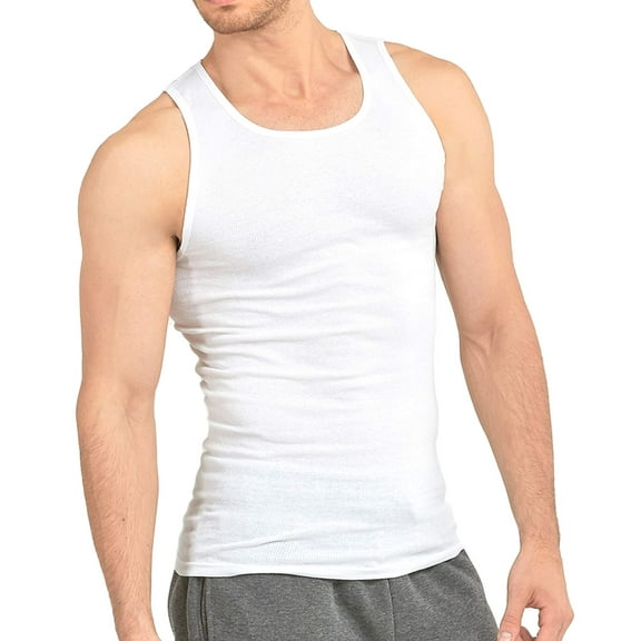 Knocker Men's 3 Tank Top Undershirts A-Shirt - 3XL, 3 White