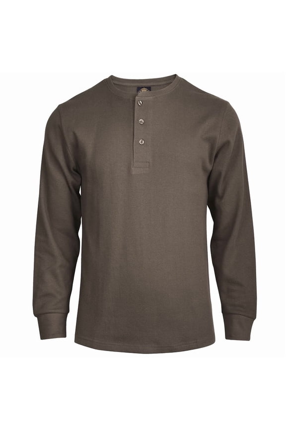 Men's Classic Waffle Knit Mid-Weight Cotton Long Sleeve Light Thermal T-Shirt Top