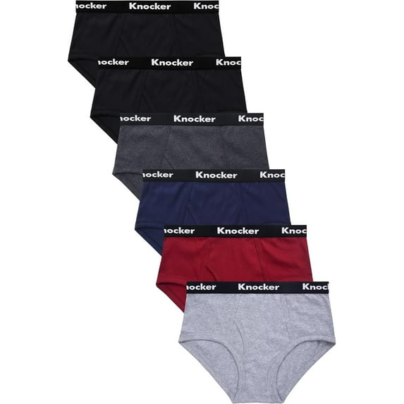 Knocker Men's Cotton Brief with Comfortable Waistband Pack of 6 Multicolor
