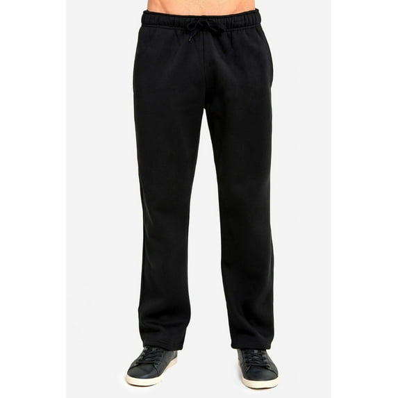 Knocker Men's Heavyweight Open Bottom Fleece Lounge Sweatpants with Side Pockets