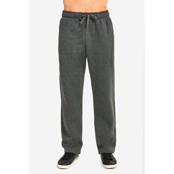 Knocker Men's Heavyweight Open Bottom Fleece Lounge Sweatpants with Side Pockets