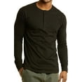 thumbnail image 1 of Knocker Men's Long Sleeve 3-Button Classic Athletic Henley Tee Shirts Top (S-3XL), 1 of 3