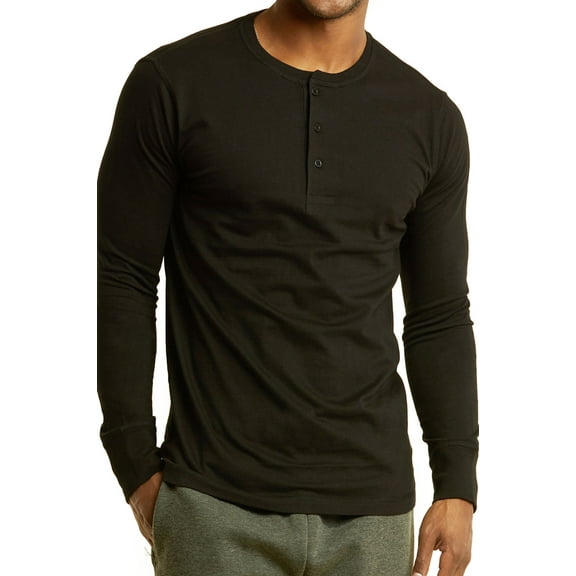 Knocker Men's Long Sleeve 3-Button Classic Athletic Henley Tee Shirts Top (S-3XL)