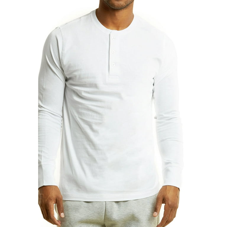 Knocker Men's Long Sleeve 3-Button Classic Athletic Henley Tee